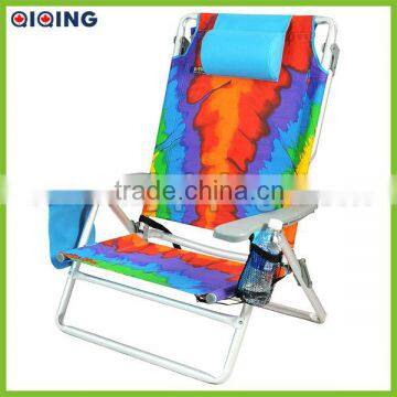 High quality foldable metal Canvas Beach Chair with pillow HQ-1032A