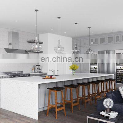 North American Modern Oak Solid Wood Kitchen Furniture Pantry Storage Island White Kitchen Cabinets