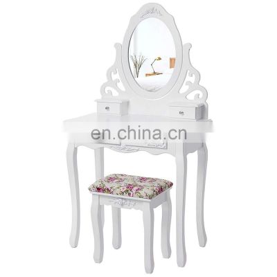 Floral Dressing Table set 4 drawers Makeup Table Bedroom Furniture Dresser Makeup Dresser with Mirror