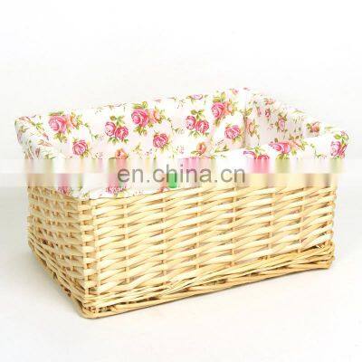 Hand-woven Wicker Willow Storage Baskets Nesting Organizer w/ Lining photo-2