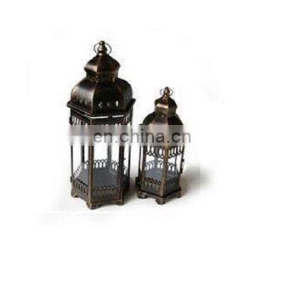 Metal Classical Black Color Glass Cover Up Candle Lantern Latest Moroccan Style Metal Christmas Candle Lantern