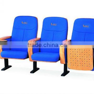 Wooden cover auditorium hall theater type seat with writing tablet HJ18-E