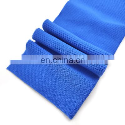 Sample available 1x1 2*2 ribbed knit polyester spandex flat knit  rib fabric