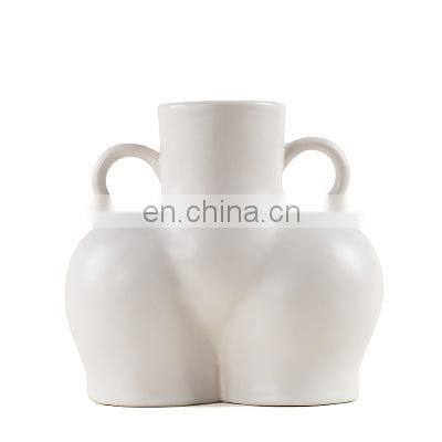 Nordic INS Figurines Creative Design Model Home Decorative Abstract Handmade M Body Base Art Ceramic Flower Vase photo-5