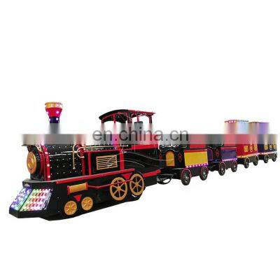 Professional amusement tourist trackless train rides park electric train for sale