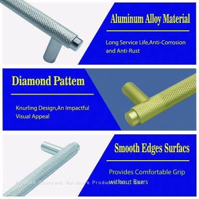 Factory Selling Cabinet Door Knurled Handles Furniture Kitchen Drawer Brass Pull Handle photo-5