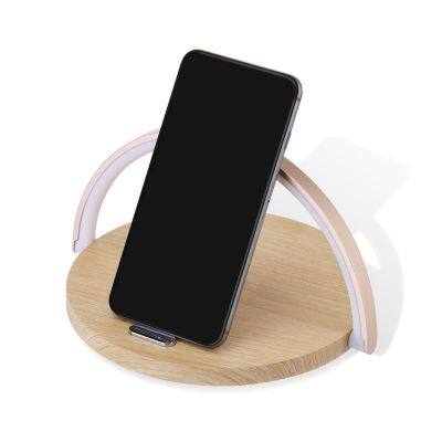 Portable 10W/15W Fast Charger round Magnetic Wireless Mobile Phone Charger with LED Light Holder Multi-Function Integrated Lamp