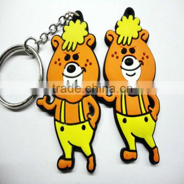 custom shaped rubber keychain, printed soft PVC fill keychain