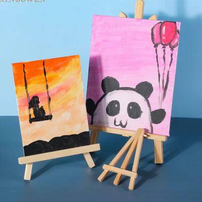 40CM Desktop Easels Kids Wooden Art Easel For Painting Display Stand Adjustable Triangular Easel