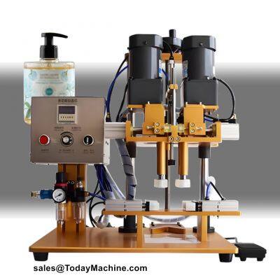 Semi Automatic Spray Pump Screw Bottle Capping Machine for Liquid Detergnet Soap Shampoo Plastic Lid Capper