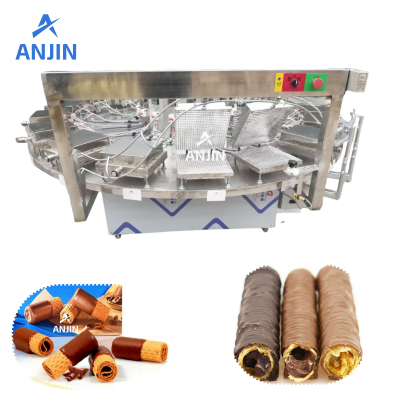 Automatic Chocolate Egg Roll Making Machine Sesame Waffle Roll Machine