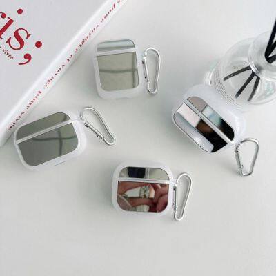 Hot Sale Mirror Earphone Case With Buckle Earbuds Cover for Airpods 1 2 Pro 3