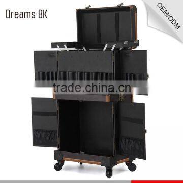 China Factory Supplier OEM Trolley Makeup Beauty Artist Case With Mirror and Wheels photo-5