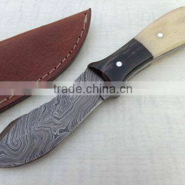 udk h292" custom made Damascus hunting knife / TANTO knife with beautiful Camel bone handle