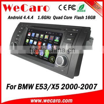 Top Version Android 4.4.4 car dvd in dash car radio with gps for bmw x5 mirror link bluetooth 2000-2007