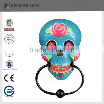 colorful resin halloween skull head