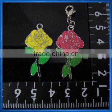 Beautiful yellow and red rose key chain,keychain,DIY charms