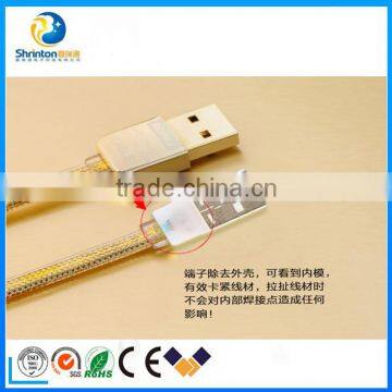 Сверхбыстрая золотая кабель для передачи данных Remax Micro USB для iPhone и Android