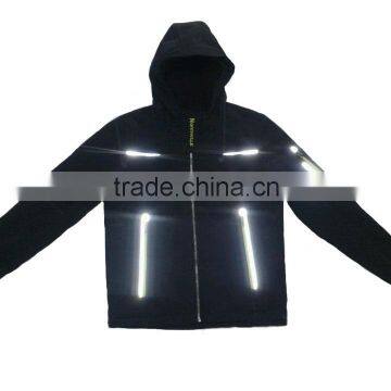 Men's reflective winter outwear soft shell jacket with padding