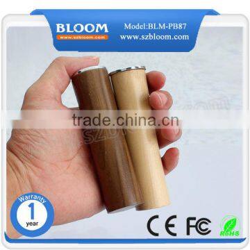 Tube unique handy charger 2600mah ,wholesale wood power bank gift