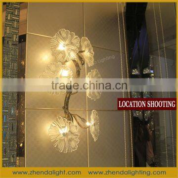 folower tree shape hand blown glass wall lamp with led wall sconce