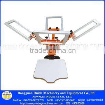 NS401-EAS rotary table top manual 4 color 1 platen screen prinitng press DIY for flat items