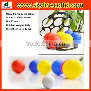 Plastic bocce ball set with water