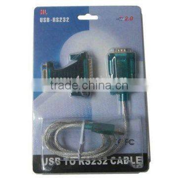 USB to RS232 9 Pin Male cable & RS232 9P Female to RS232 25 Pin Male Adapter