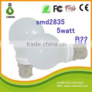 Wholesale led bulbs 360 degree led b22 5w with ac85-265v