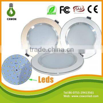 Ce rohs approved led downlights 5 inch aluminum three color housing 12w led recessed ceiling light