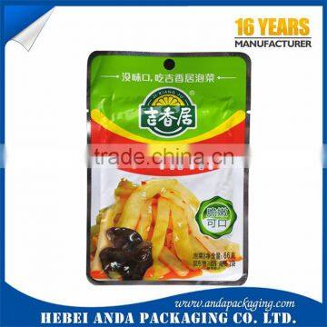 Eco-friendly custom printed aluminum foil laminated vacuum pickle pouch