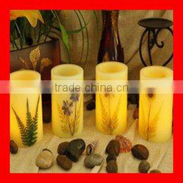 1.Dry flower Pillar LED candle