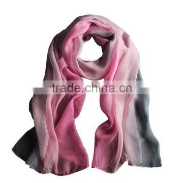 2016 Wholesale Fashion women scarf Gradient color silk chiffon scarf dubai muslim scarf women hijab