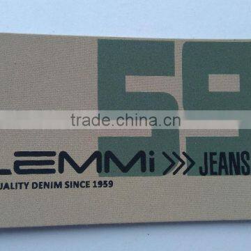 Custom printed white fake leather patch
