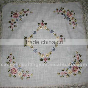 Floral Lace Print Linen Embroidery Rectangle Tablecloth photo-3