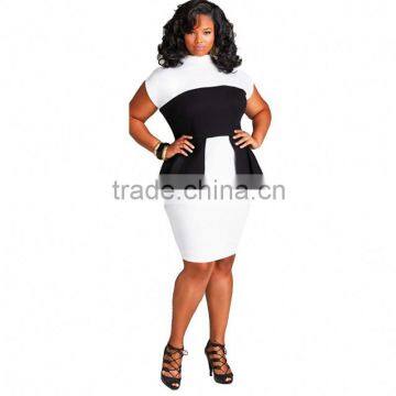 wholesale formal navy blue carving lace peplum dress