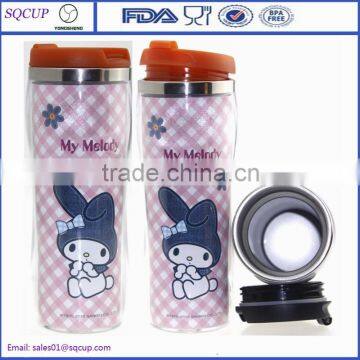 2016 china supplier double wall starbucks cup with insert paper starbucks mug/tumbler