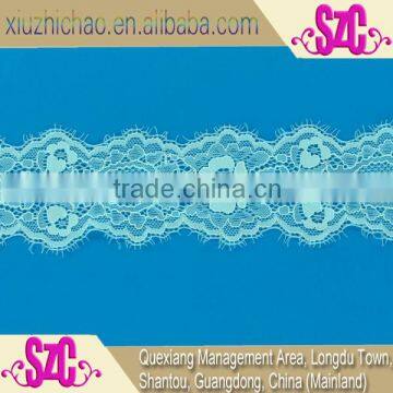 European derovative woven nylon ivory eyelash lace trim