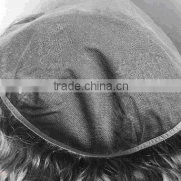 Hot sale Swiss lace toupee with PU on side hair replacement