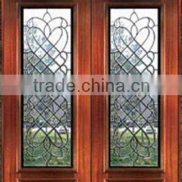 American Style Teak Wood Main Door Designs With Transom DJ-S9156MHS