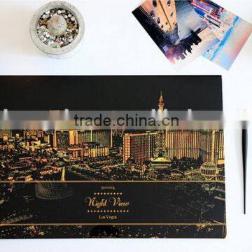 Newest Scratch Night View,Lago Design Scratch Art Paper,Wholesales Scratch Art 3D Postcard With Pen Funnest Than Coloring Books