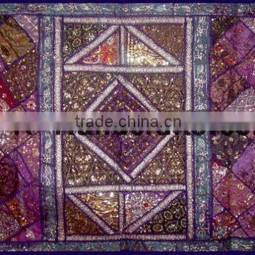 Exotic beaded vintage sari sequin table spread cloth