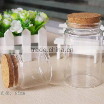 65mm diameter mini glass bottle with cork