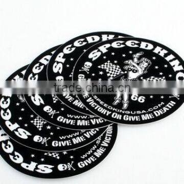 gloss black logo circular sticker (M-A456)