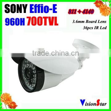 Video camera outdoor 3.6mm board lens 36pcs ir leds 960h ccd 700tvl sony Effio-E ip66 waterproof bullet camera with high quality