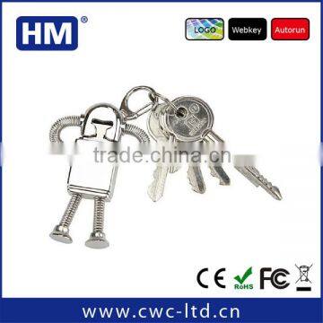 Silver Flexible Metal Robot Usb Flash Drive for Gifts