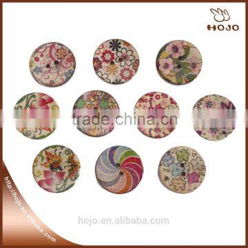 Fashion 2.5cm round colorful lollipop printed Coconut shell button