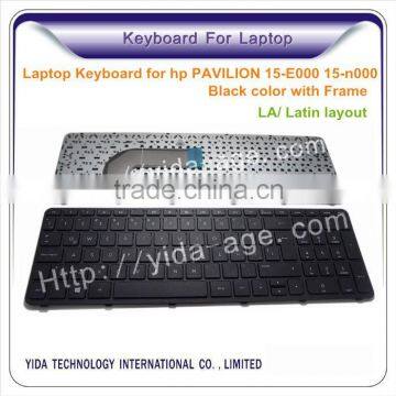 Latin layout Laptop Keyboard for HP PAVILION 15-E000 15-N000 with Frame black color