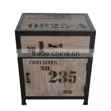 Antique solid wooden bedside table with drawer