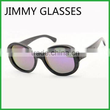 JM571 Handmade Polarized Purple Mirror Lens Bamboo Wood Sunglasses China